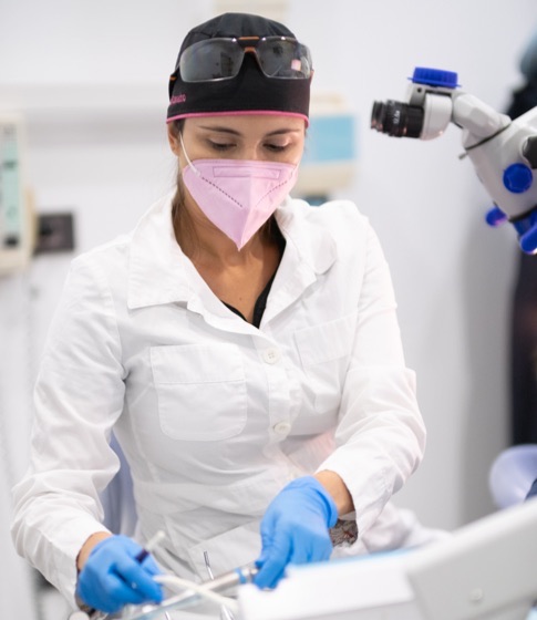 Doctor Working with her equipment